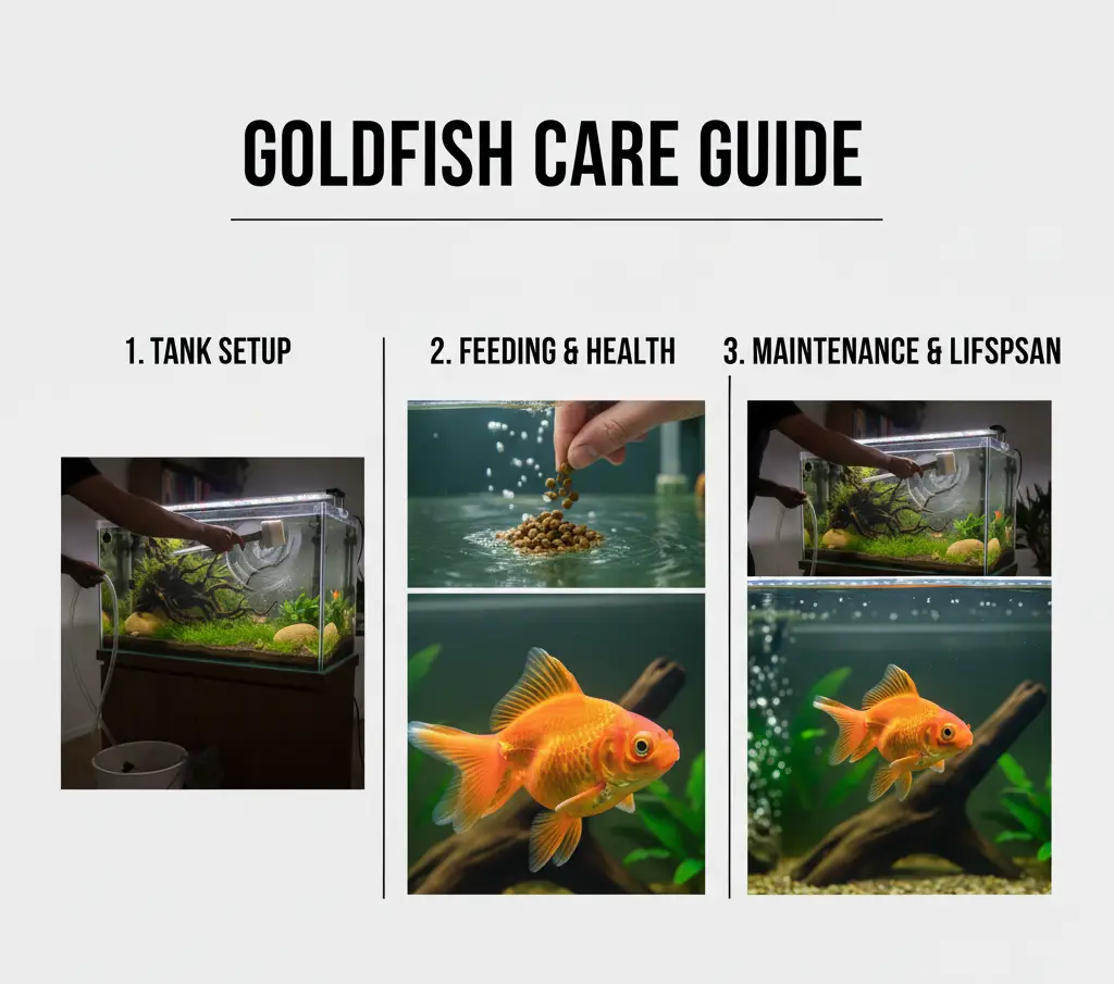 Beginner-friendly goldfish care guide covering tank size, feeding, filtration, and common mistakes to keep goldfish healthy long-term.